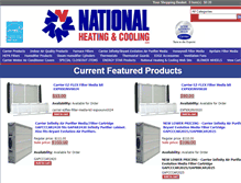 Tablet Screenshot of nationalheatingsales.com